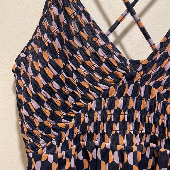 By Anthropologie Strappy Tank Ruched Mesh Detail Small Top Ruffle - Picture 5 of 7